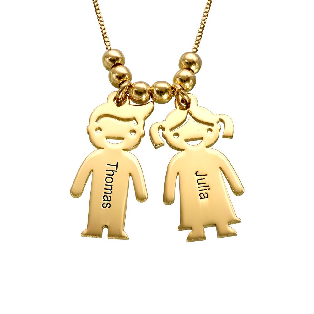 Vermeil Mother's Necklace with Children Charms-2 product photo