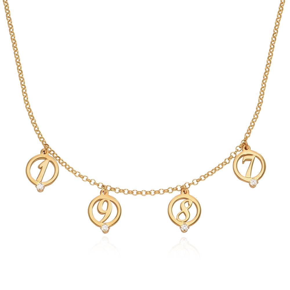 Halo Multi Inital Necklace with 0.05ct Diamonds in 18K Gold Plating-2 product photo