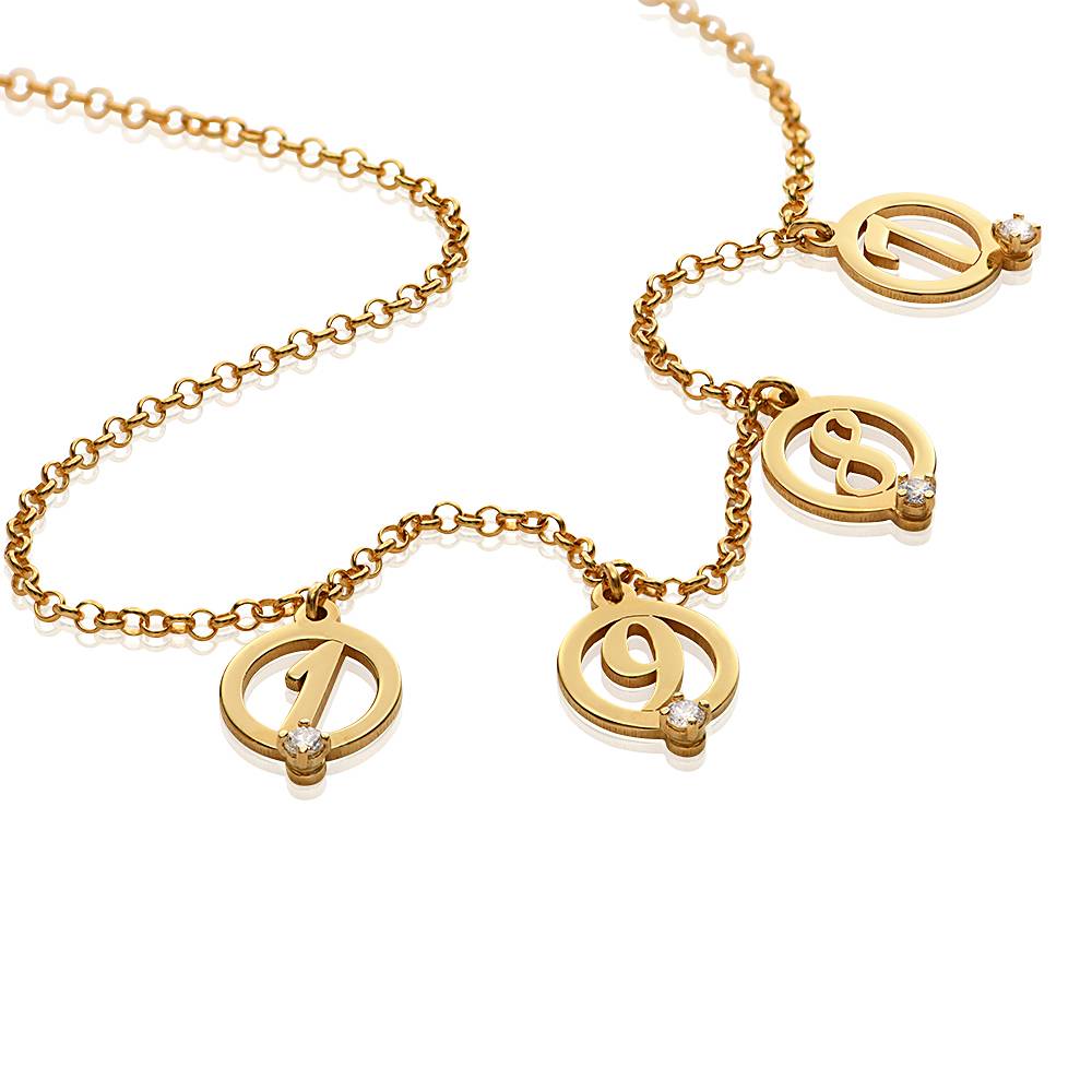 Halo Multi Initial Necklace with Cubic Zirconia in 18K Gold Plating-1 product photo
