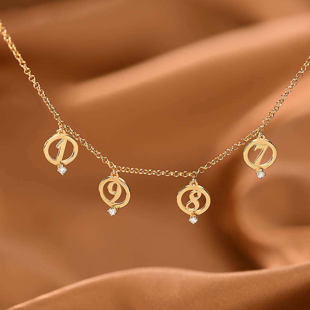 Halo Multi Initial Necklace with Cubic Zirconia in 18K Gold Vermeil-5 product photo