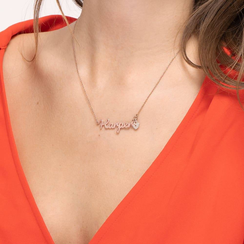 Sweetheart Name Necklace in 18K Rose Gold Plating-4 product photo