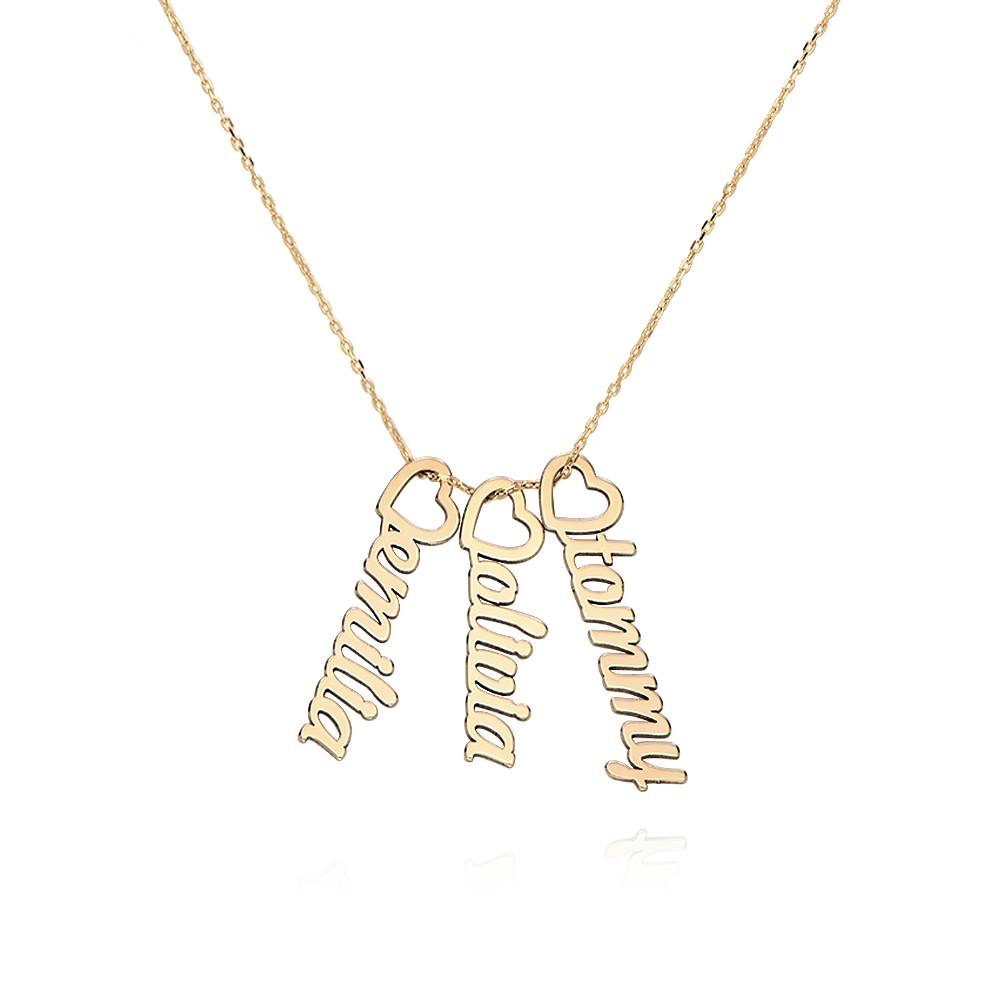 Heart Drop Vertical Name Necklace in 14K Yellow Gold-2 product photo