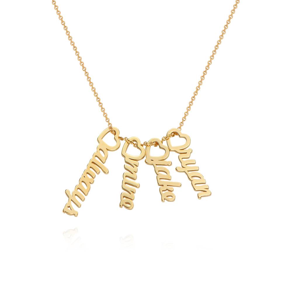 Heart Drop Vertical Name Necklace in 18K Gold Vermeil-5 product photo