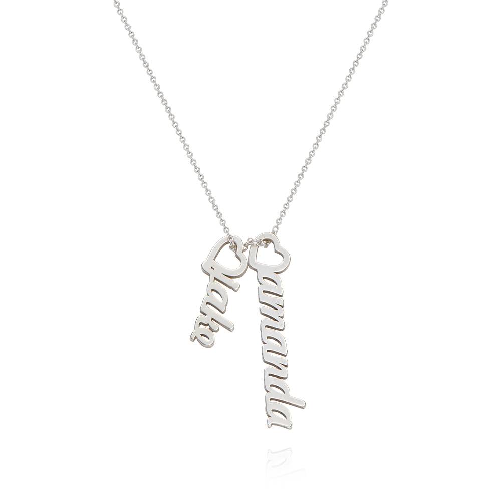 Heart Drop Vertical Name Necklace in Sterling Silver-5 product photo
