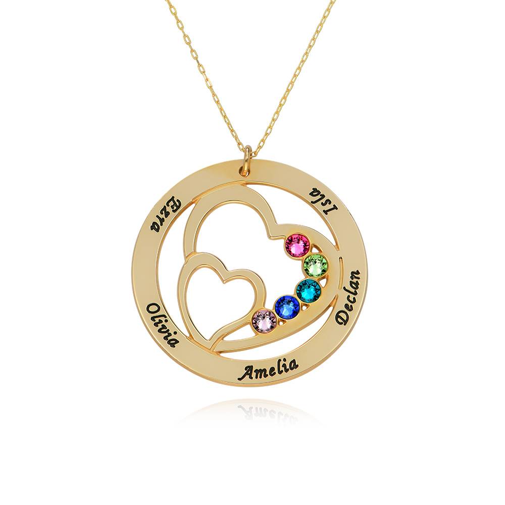 Heart in Heart Birthstone Necklace - 10K Yellow Gold-2 product photo