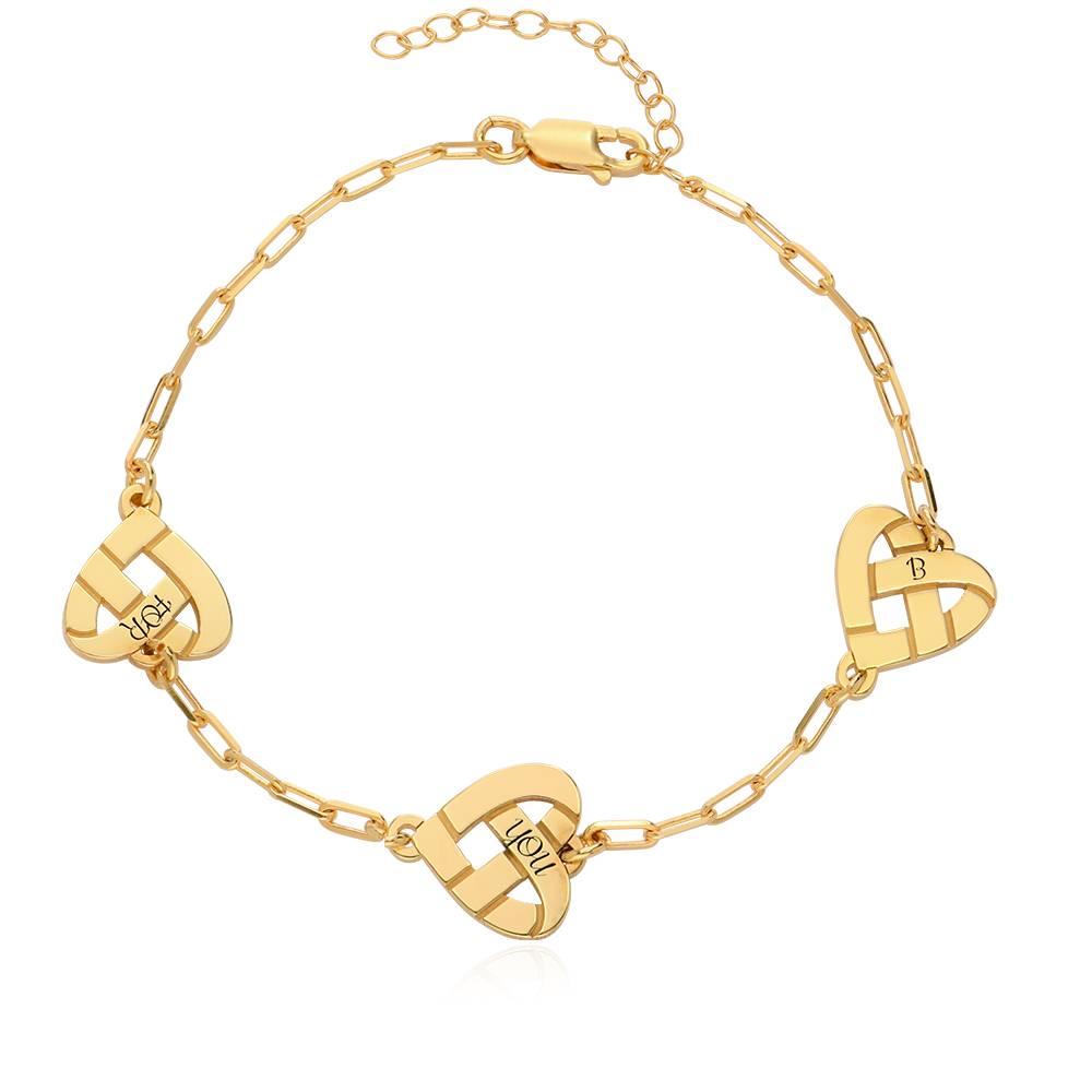 Heart Knot Bracelet in 18K Gold Plating-2 product photo