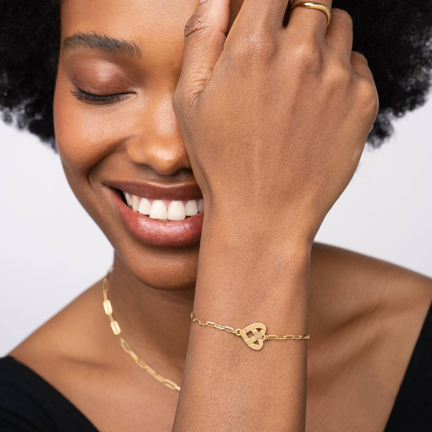 Heart Knot Bracelet in 18K Gold Vermeil-3 product photo