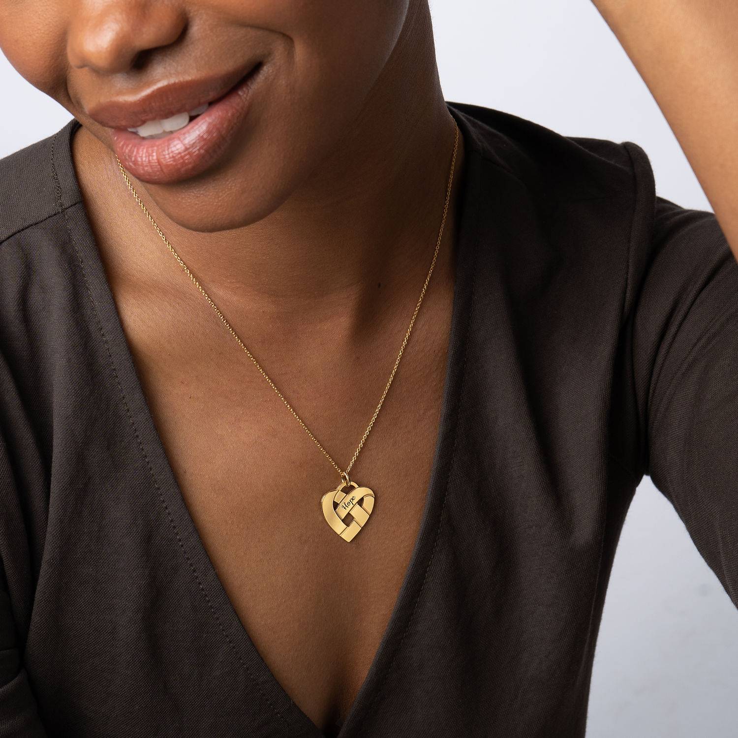 Heart Knot Necklace in 18K Gold Plating-5 product photo