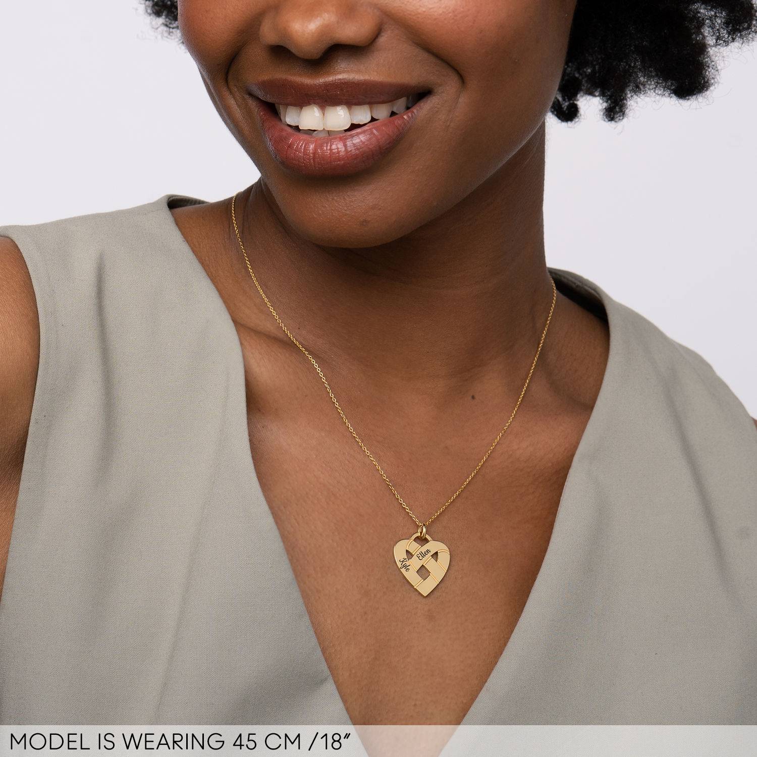 Heart Knot Necklace in 18K Gold Vermeil-3 product photo