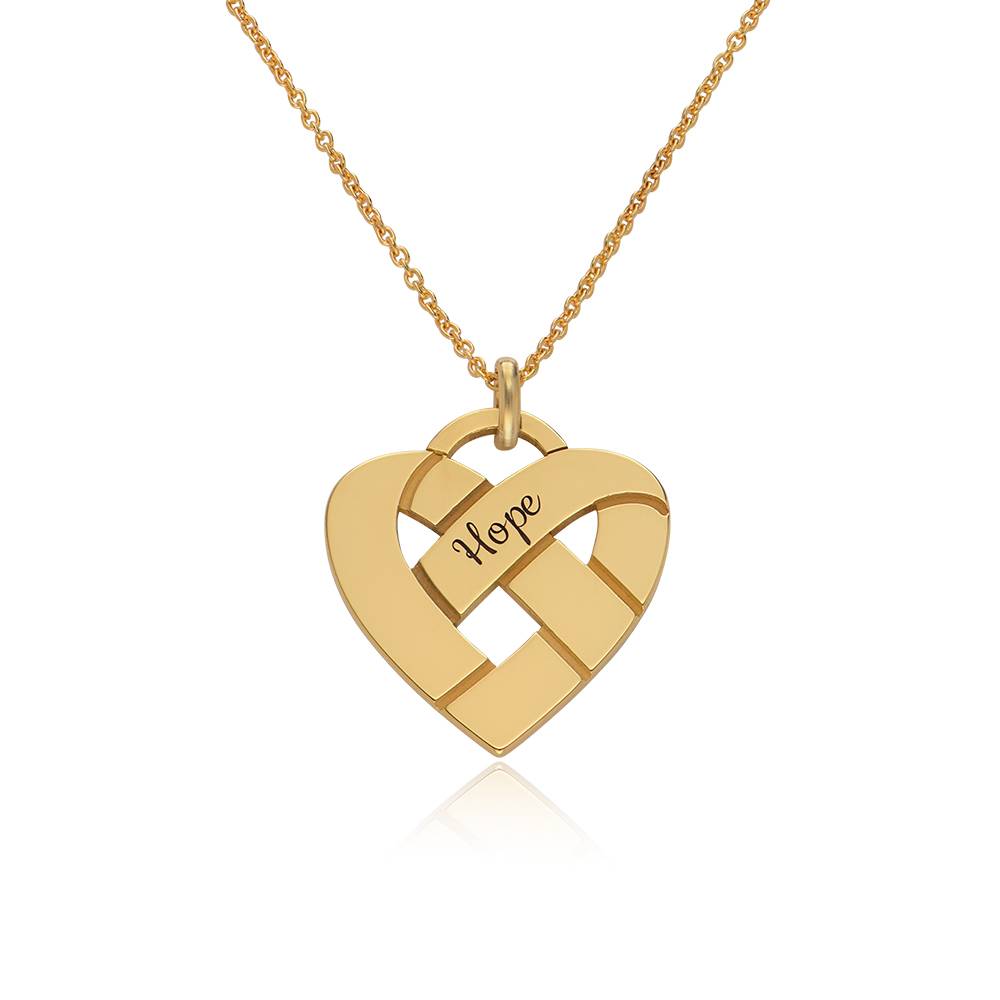 Heart Knot Necklace in 18K Gold Vermeil-3 product photo