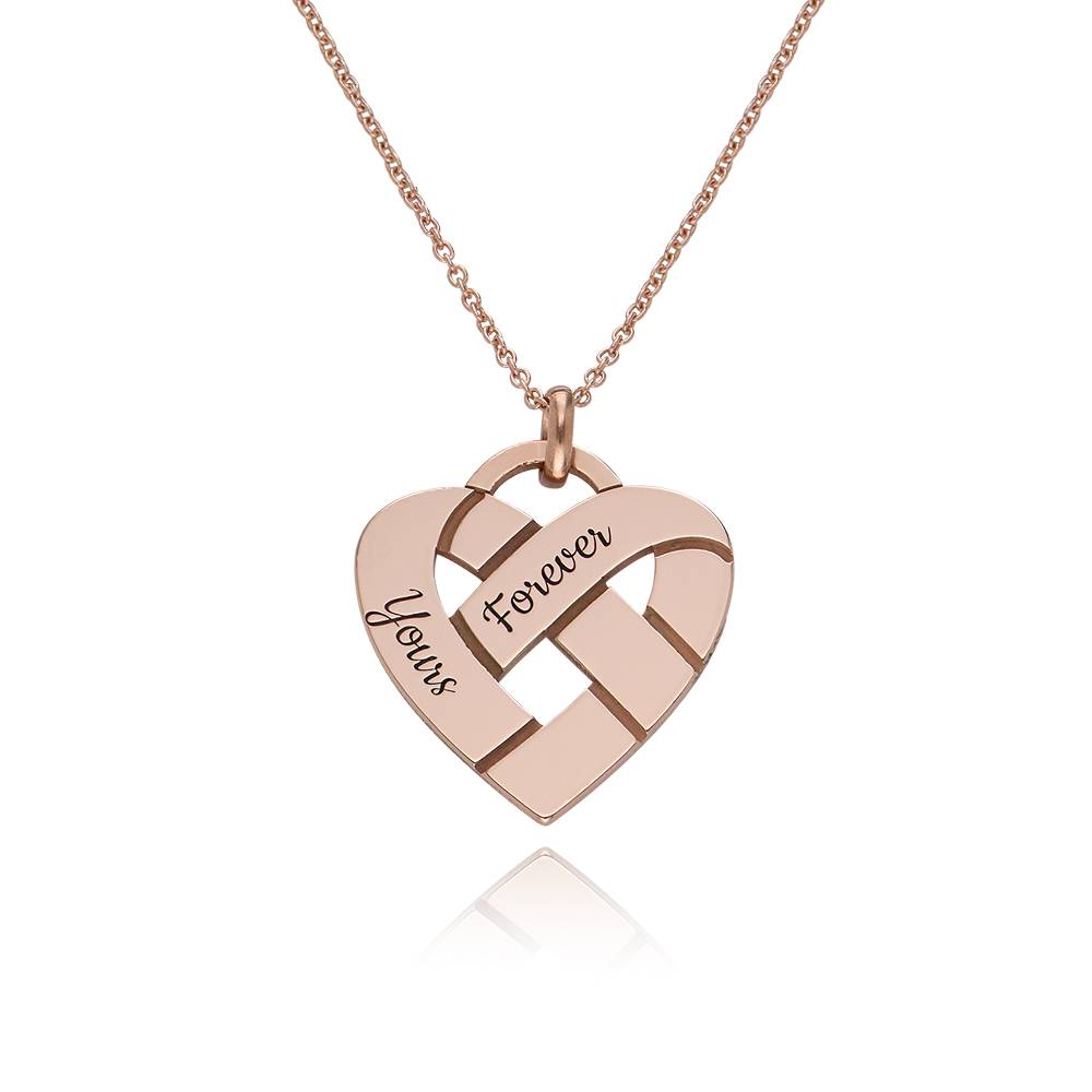 Heart Knot Necklace in 18K Rose Gold Plating-1 product photo