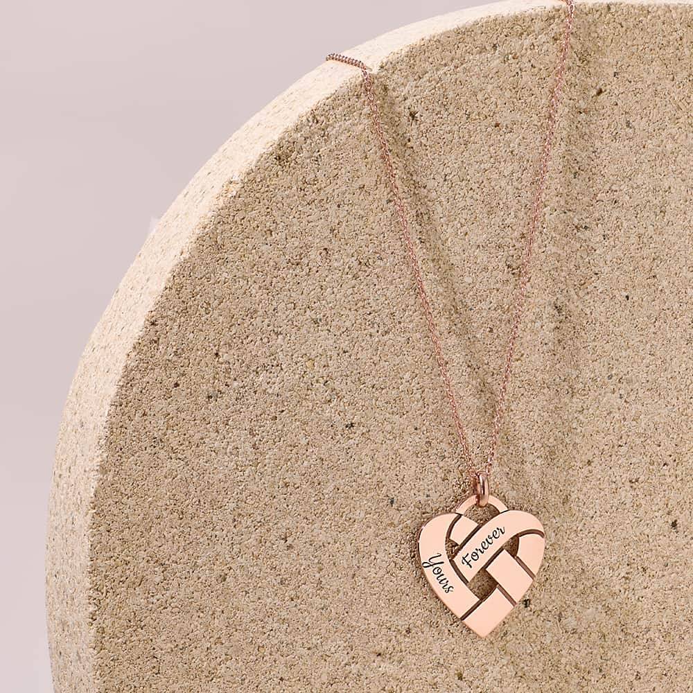 Heart Knot Necklace in 18K Rose Gold Plating-3 product photo