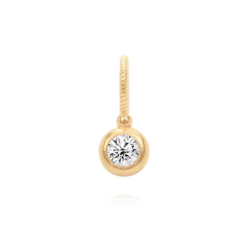 Heart Pendant Necklace with Engraved Beads in 10k Yellow Gold with 0.10 Ct Diamond-4 product photo