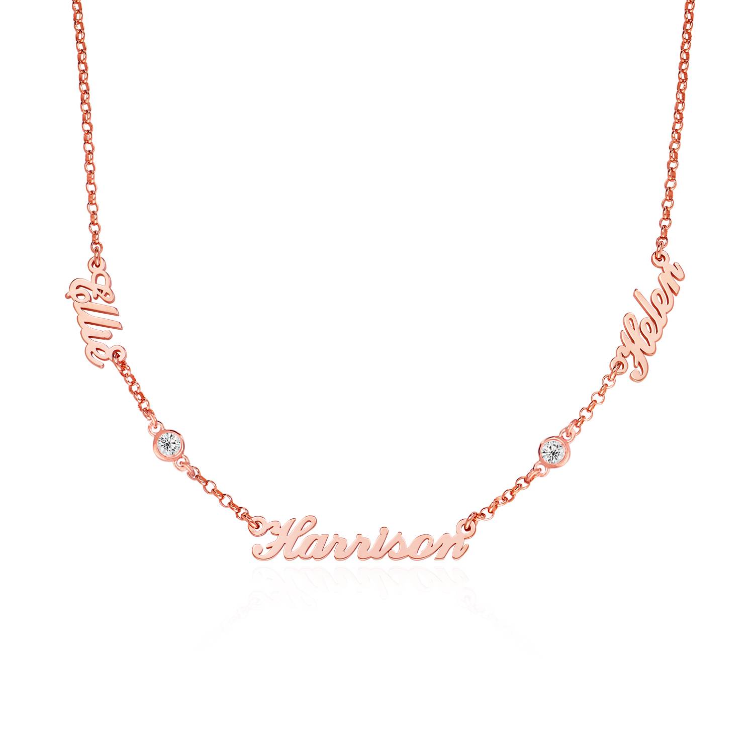 Heritage 0.10CT Diamond Multiple Name Necklace in 18K Rose Gold Vermeil-1 product photo