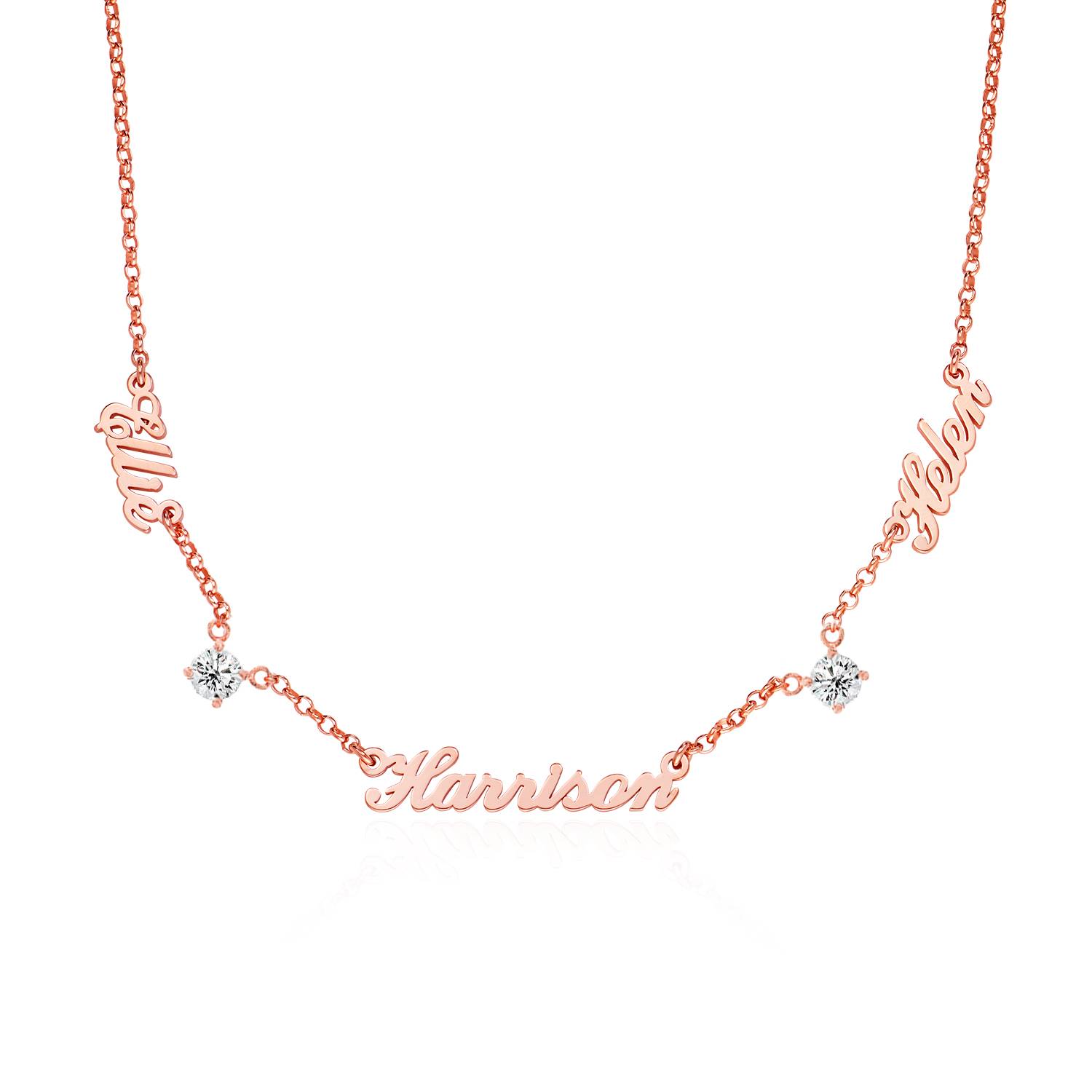 Heritage 0.30CT Diamond Multiple Name Necklace in 18K Rose Gold Plating-3 product photo