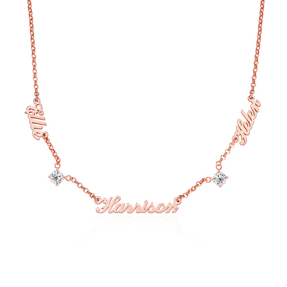 Heritage 0.30CT Diamond Multiple Name Necklace in 18K Rose Gold Plating product photo