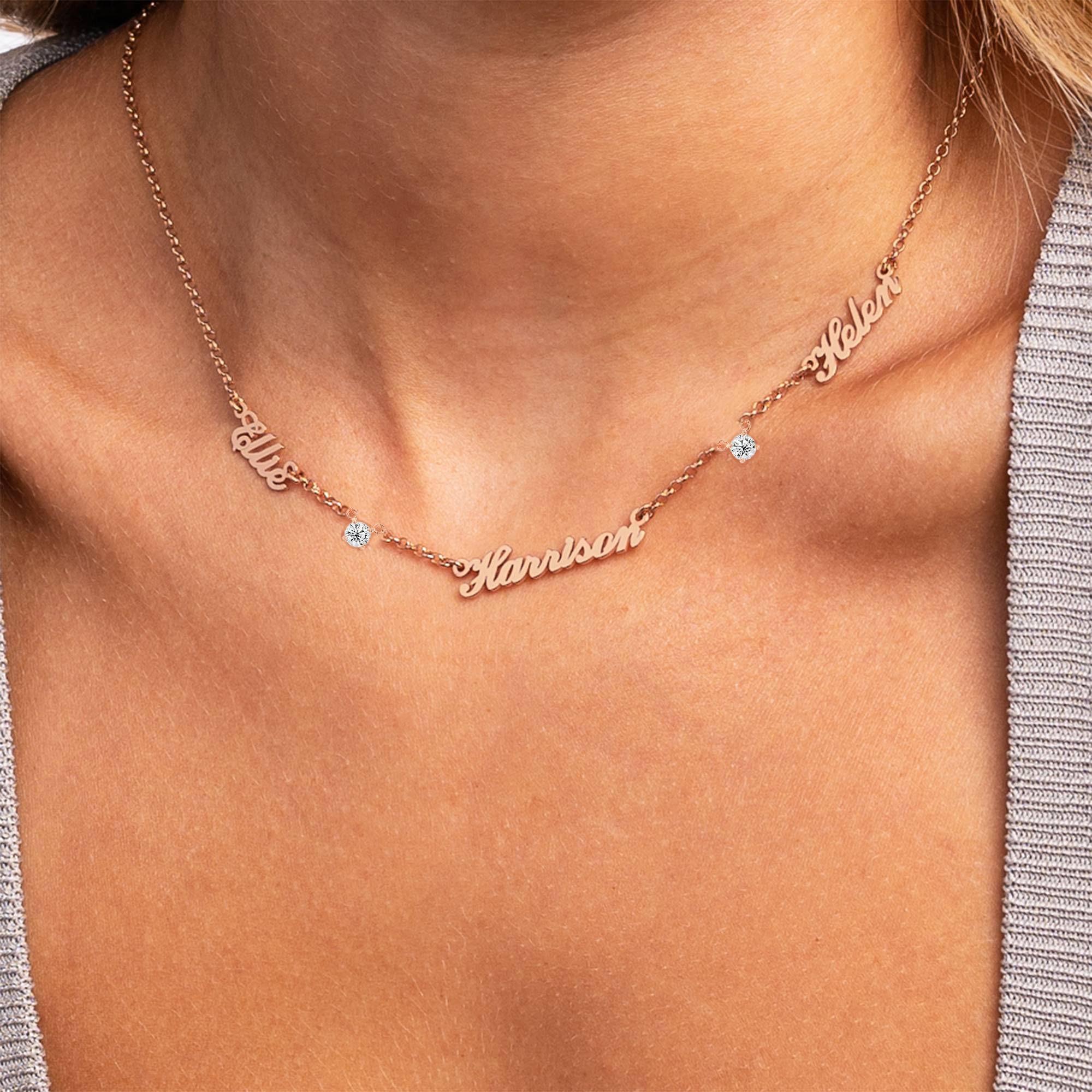 Heritage 0.30CT Diamond Multiple Name Necklace in 18K Rose Gold Vermeil-1 product photo