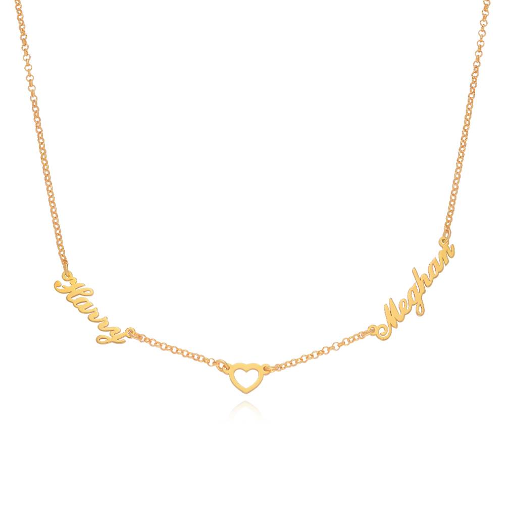 Lovers Heart Name Necklace in 18ct 14K Yellow Gold-3 product photo