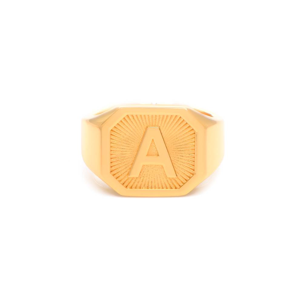 Heritage Initial Ring for Men in 18K Gold Plating-4 product photo