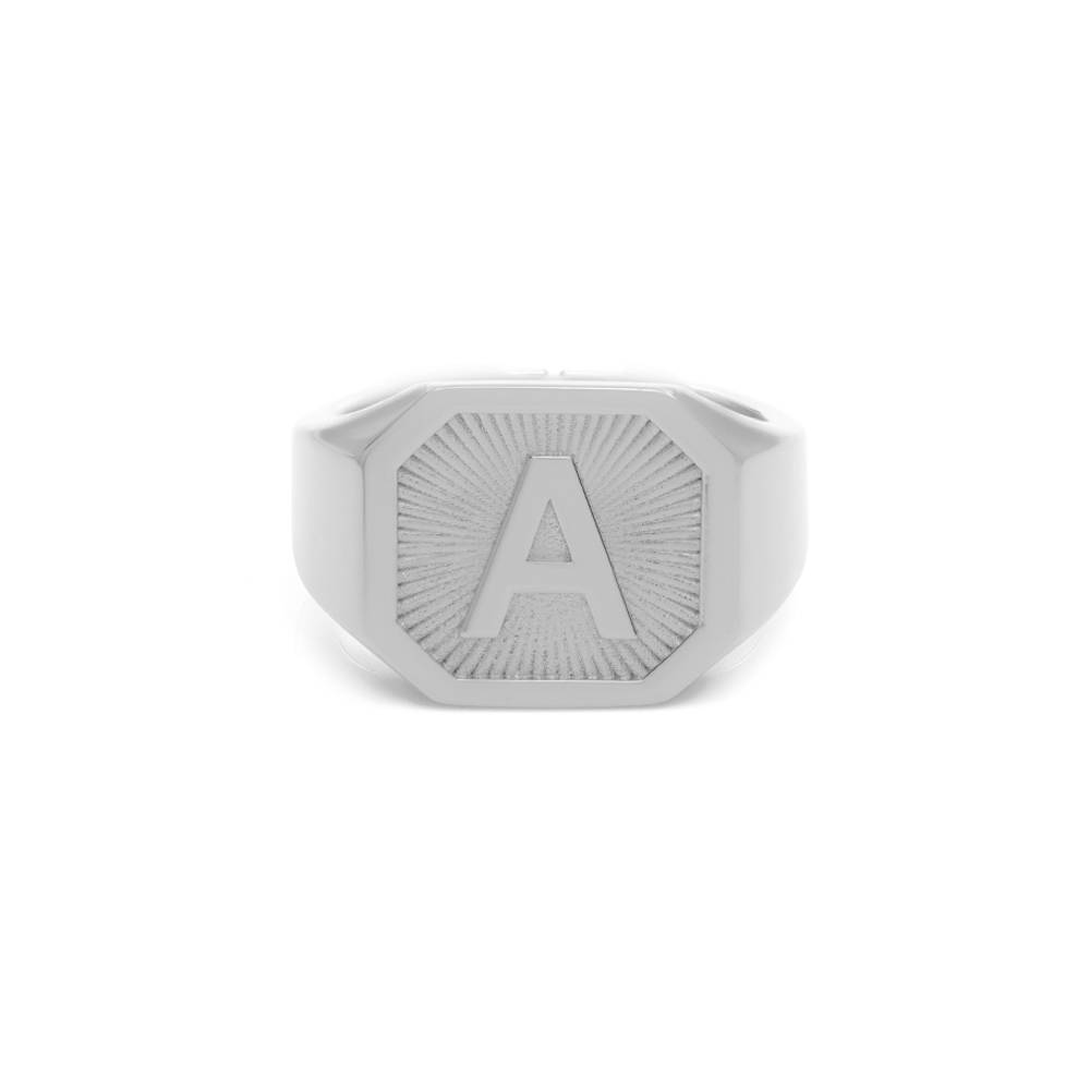 Heritage Initial Ring for Men in Sterling Silver-5 product photo