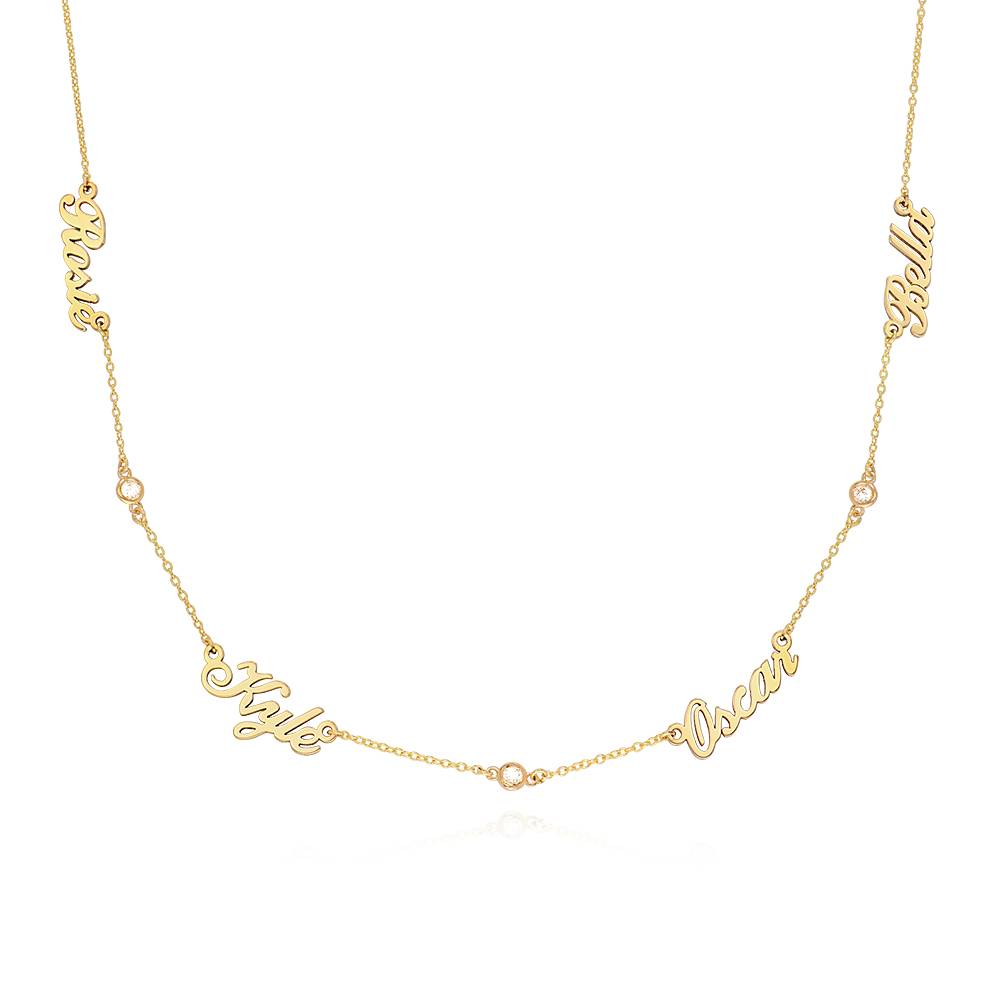 Heritage Multiple Name Necklace with Diamond in 14k Yellow Gold-1 product photo