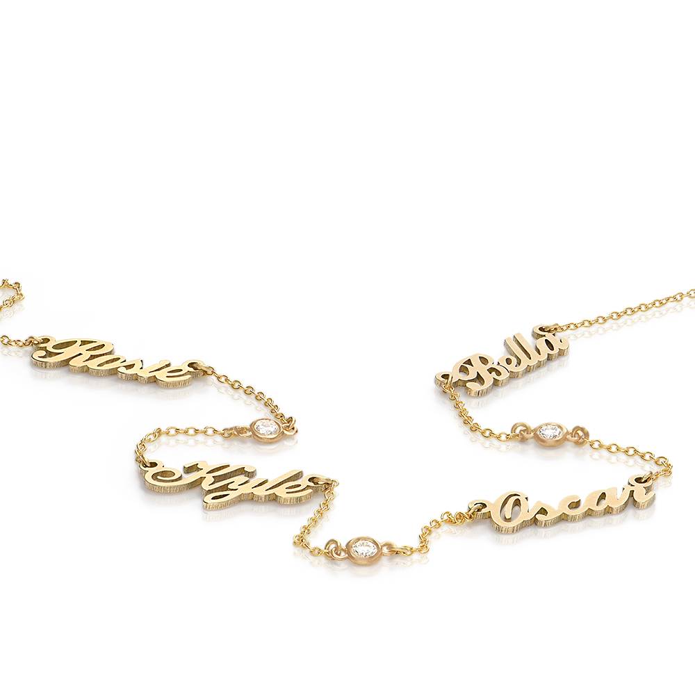 Heritage Multiple Name Necklace with Diamond in 14k Yellow Gold-3 product photo