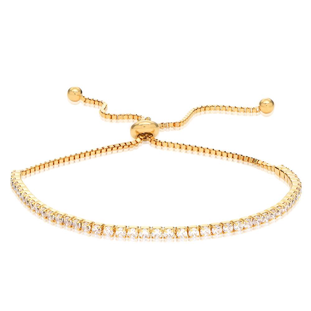 Holly Adjustable Tennis Bracelet with Cubic Zirconia in 18K Gold Plating product photo