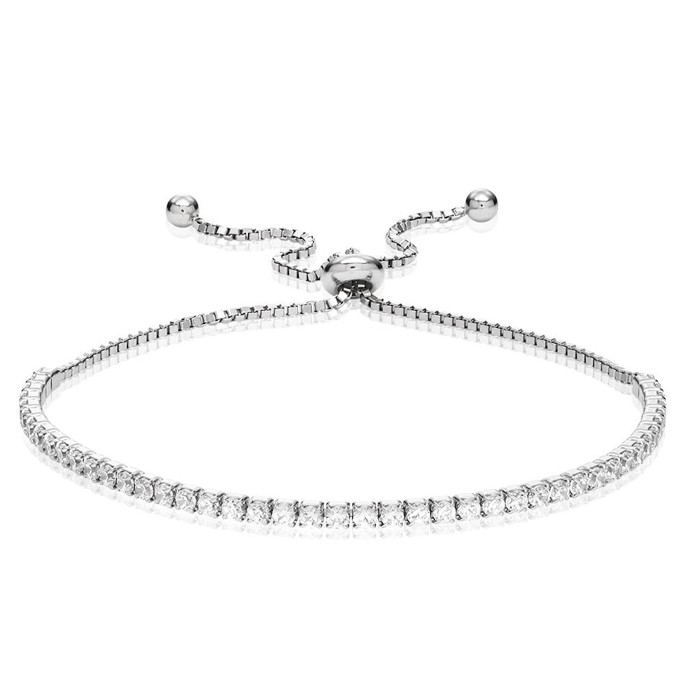 Holly Adjustable Tennis Bracelet with Cubic Zirconia in Sterling Sillver-5 product photo