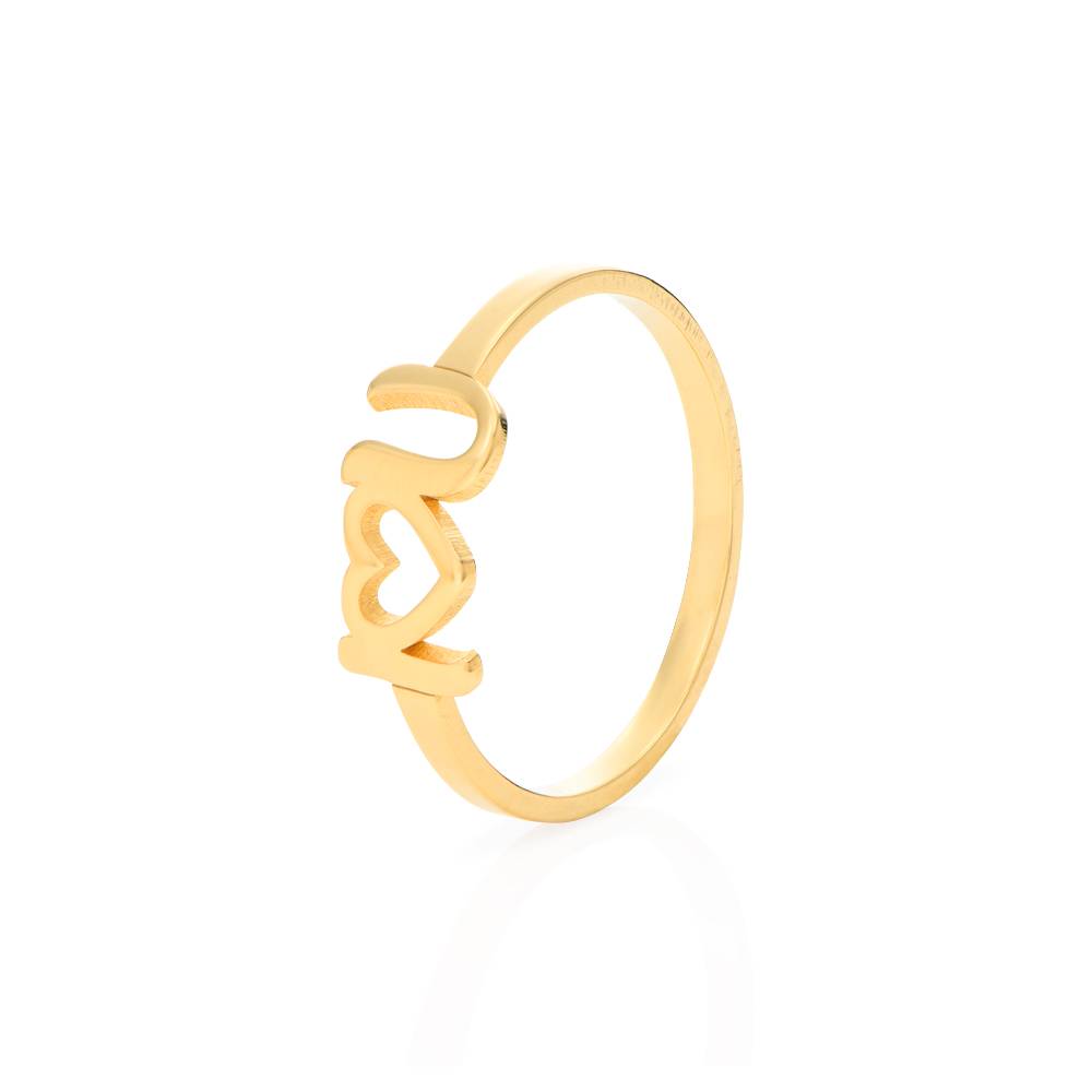 I Heart You Initial Ring in 18K Gold Plating-2 product photo
