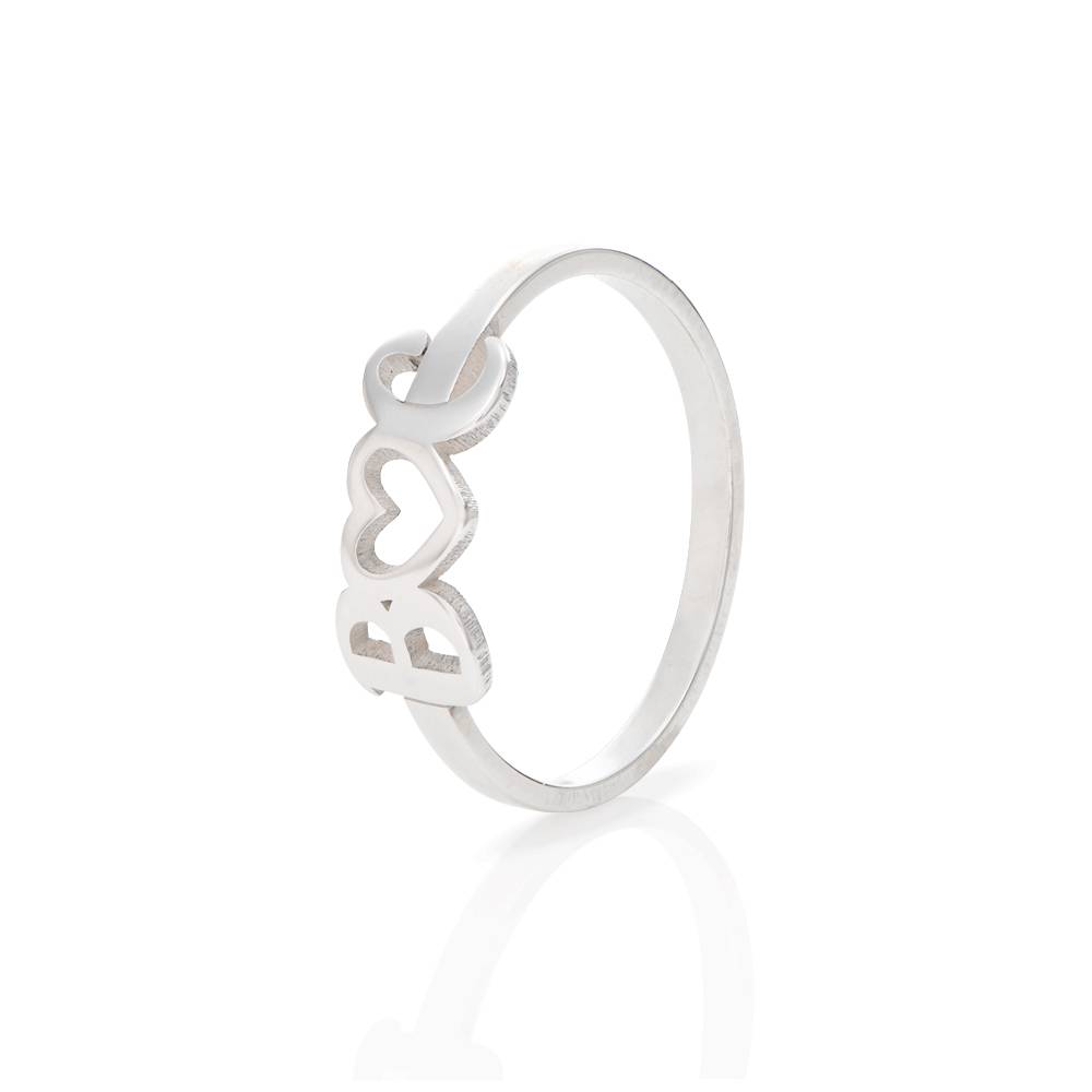 I Heart You Initial Ring in Sterling Silver-1 product photo