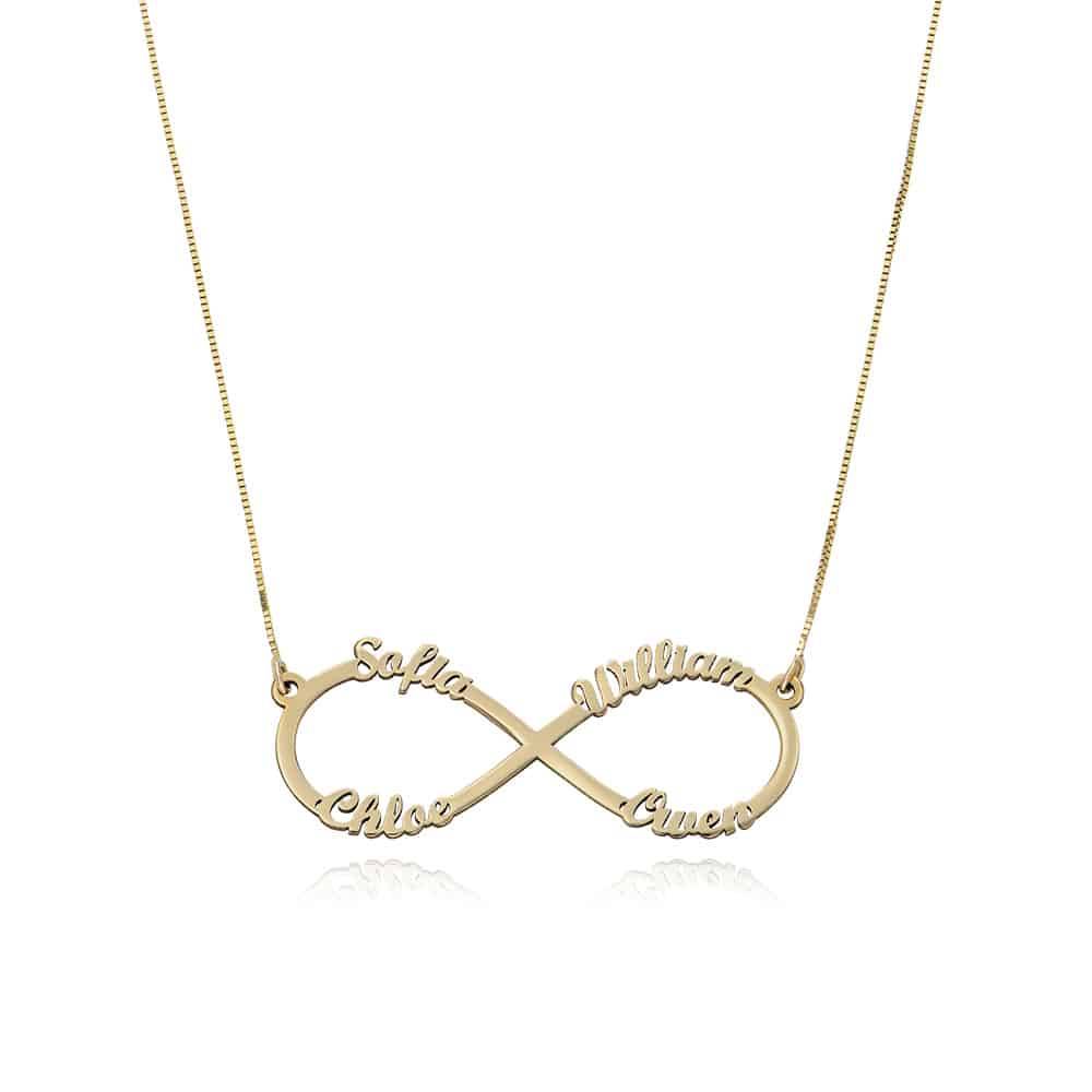 Infinity 4 Names Necklace - 14K Gold-1 product photo