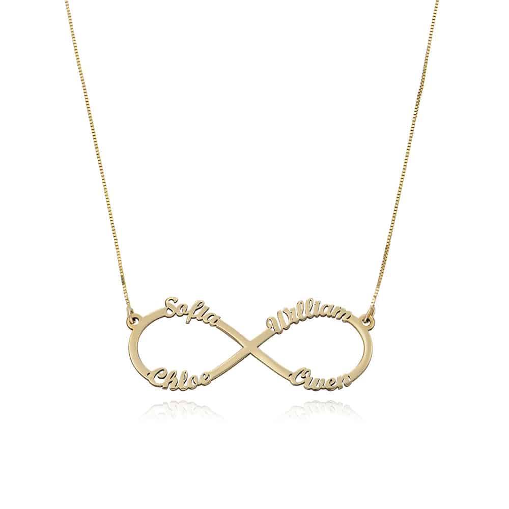 Infinity name necklace store 14k gold