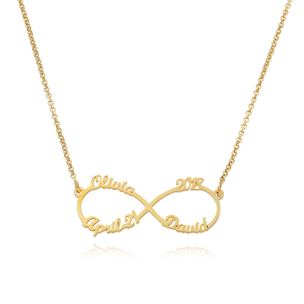 Infinity 4 Names Necklace with Gold Plating-1 product photo