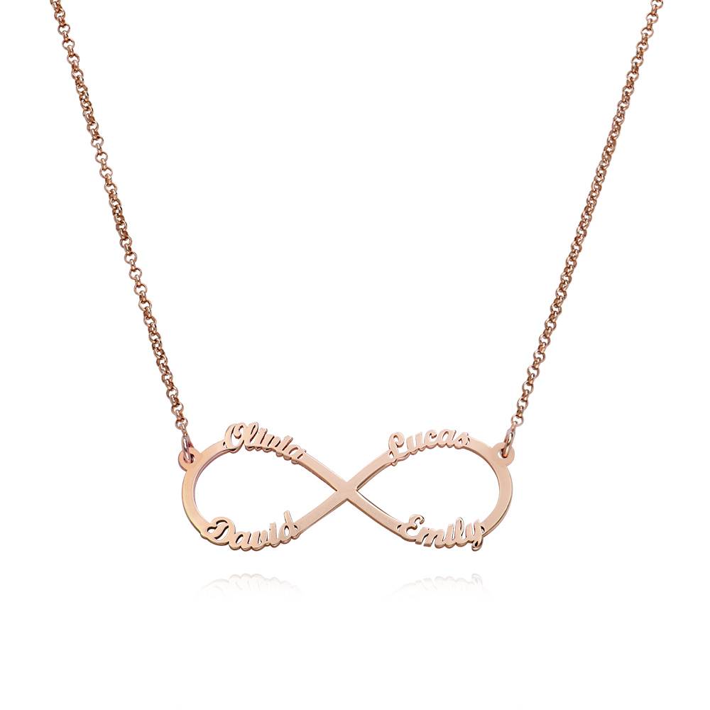 Infinity 4 Names Necklace with Rose Gold Plating-2 product photo