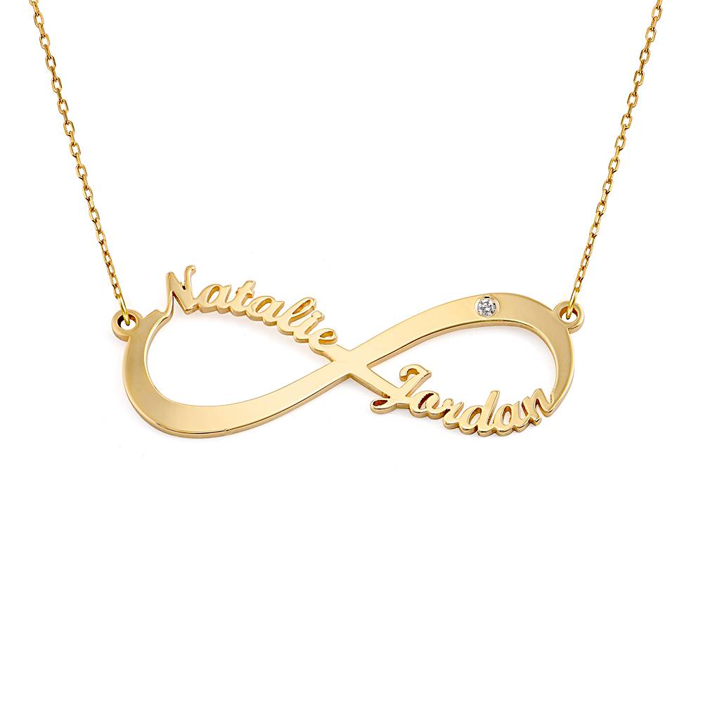 Infinity Name in 10K Yellow Gold Necklace with Diamond-3 product photo