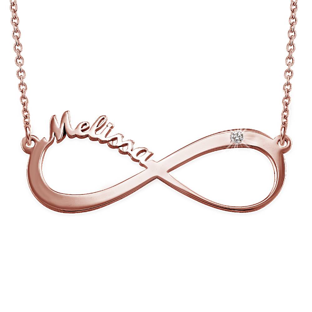 Infinity Name Necklace Rose Gold Plated with Diamond-2 product photo