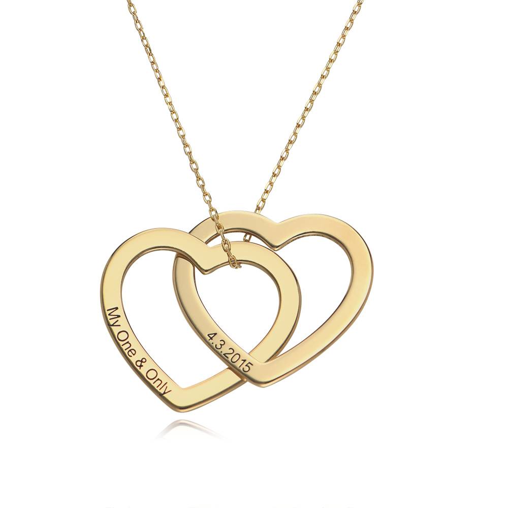 Interlocking Hearts Necklace in 10k Yellow Gold product photo