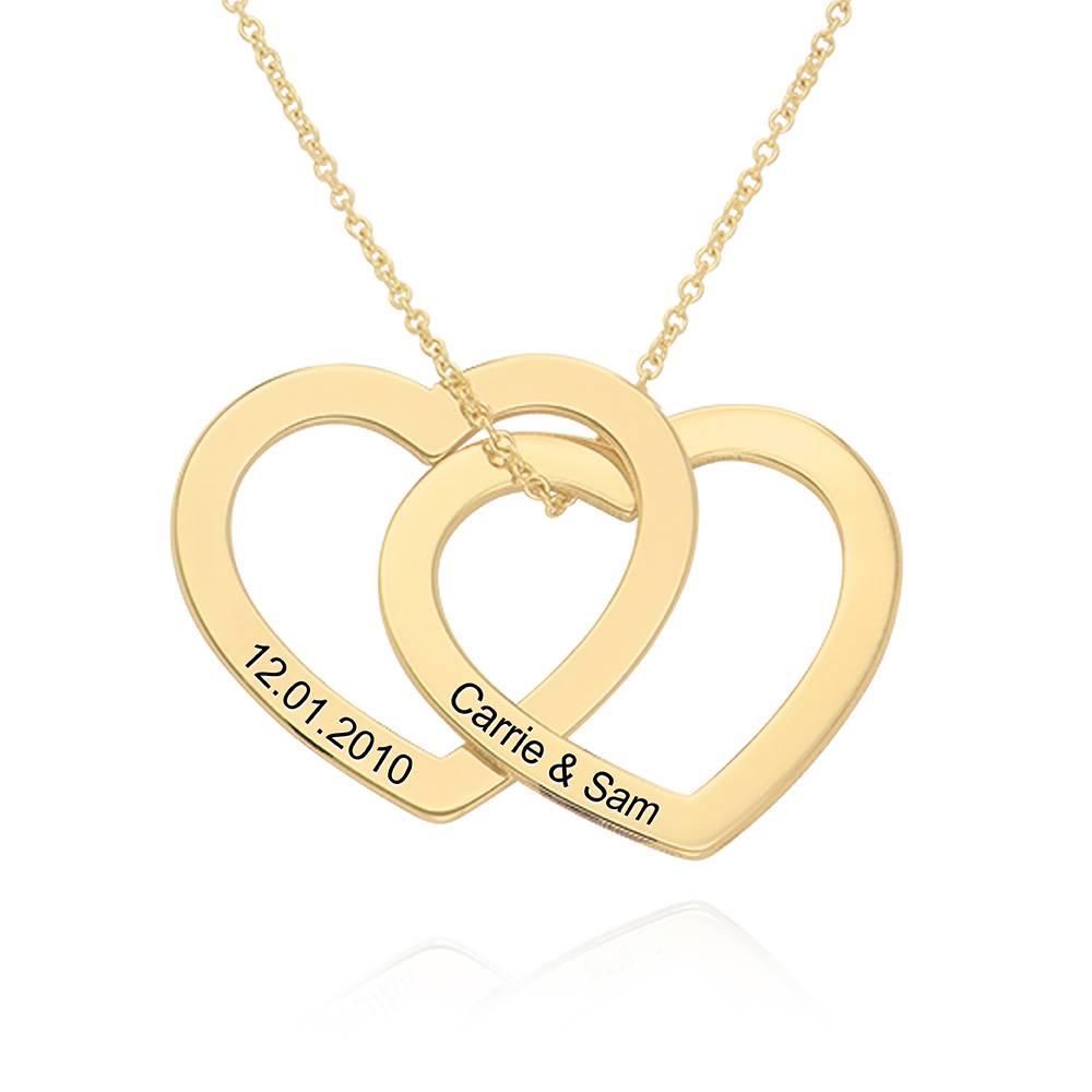 Interlocking Hearts Necklace in 14k  Gold-2 product photo
