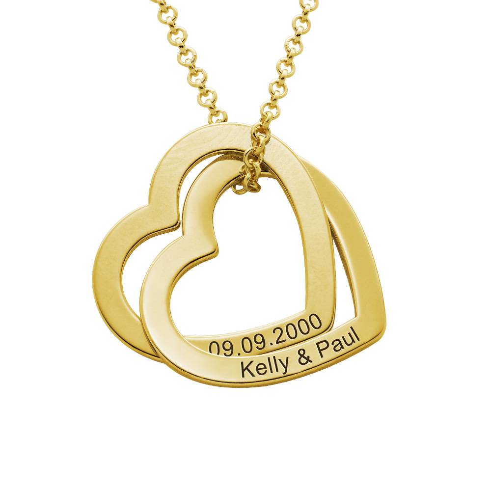 Claire Interlocking Hearts Necklace in 18k Gold Plating