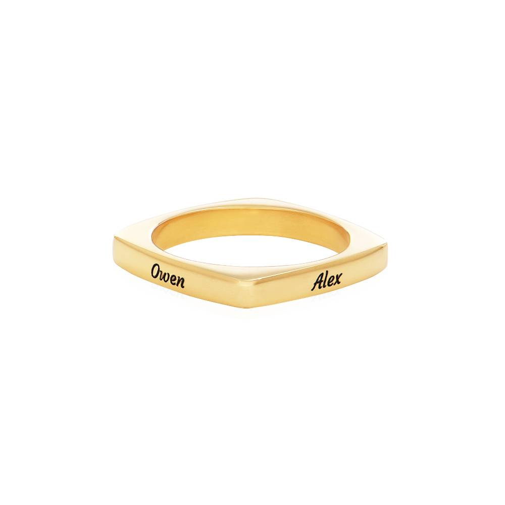 Iris Custom Square Ring in 18k Gold Plating-4 product photo