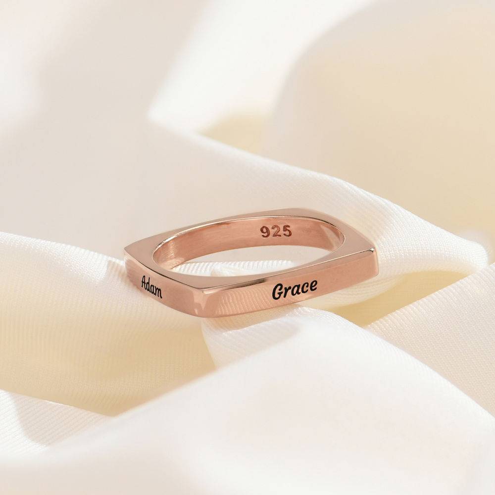 Iris Custom Square Ring in 18K Rose Gold Vermeil-2 product photo