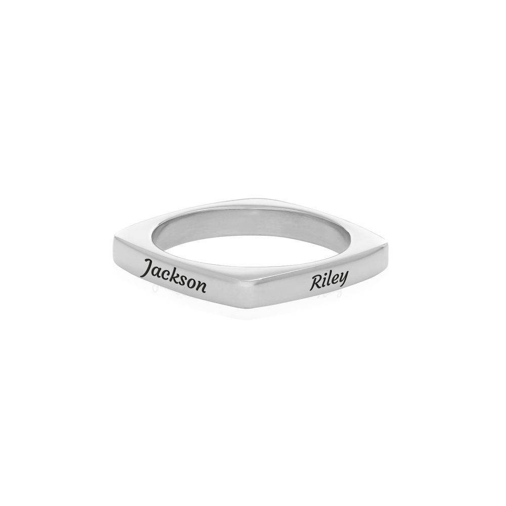 Iris Custom Square Ring in Sterling Silver product photo