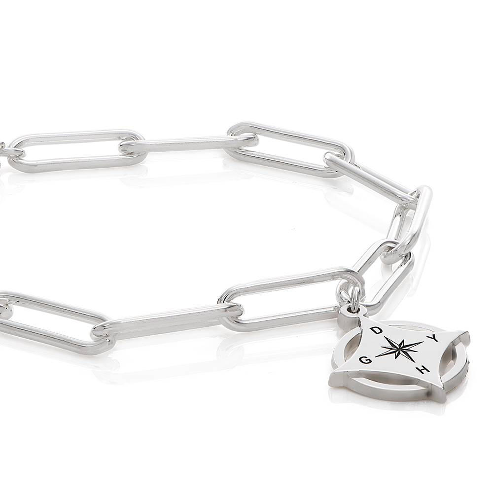 Kaia Initial Compass Bracelet in Sterling Silver product photo