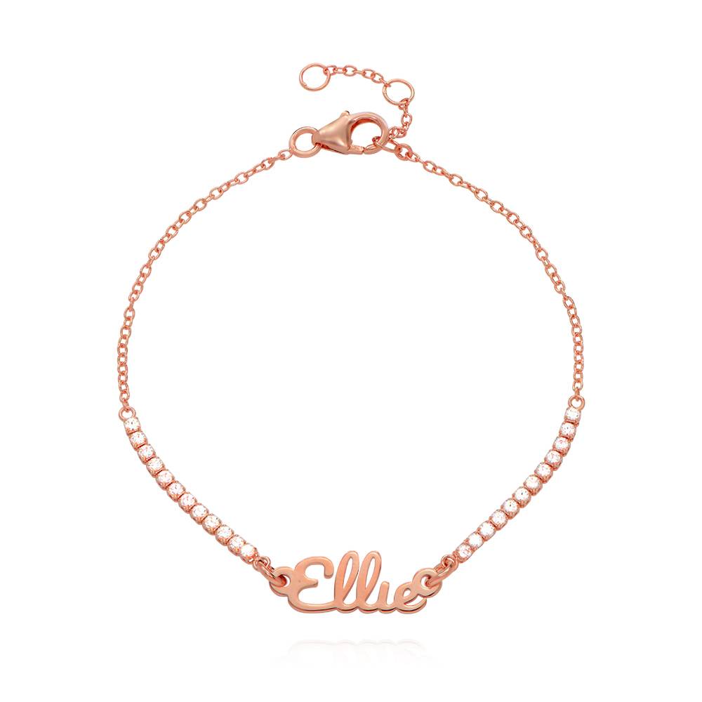 Rosie Name Tennis Bracelet in 18K Rose Gold Plating-3 product photo