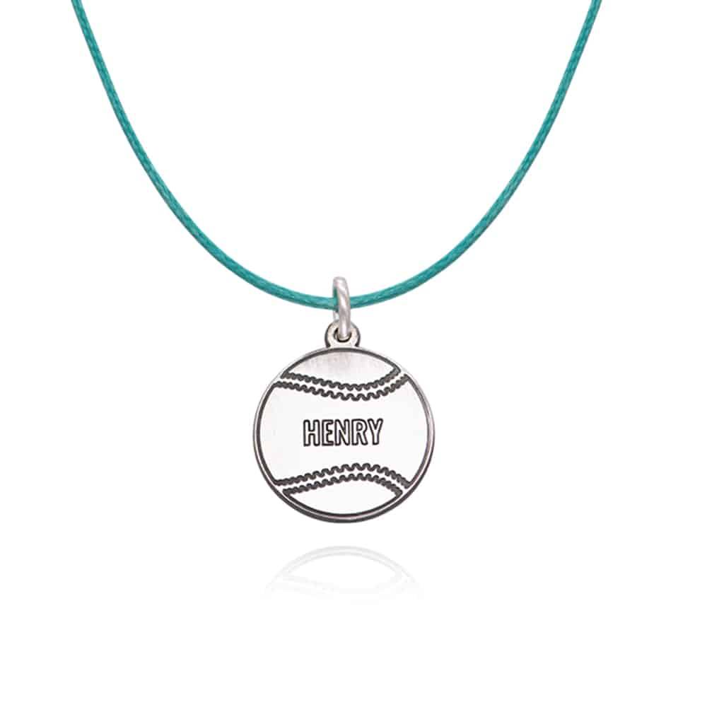 Kids Baseball Necklace in Sterling Silver-2 product photo