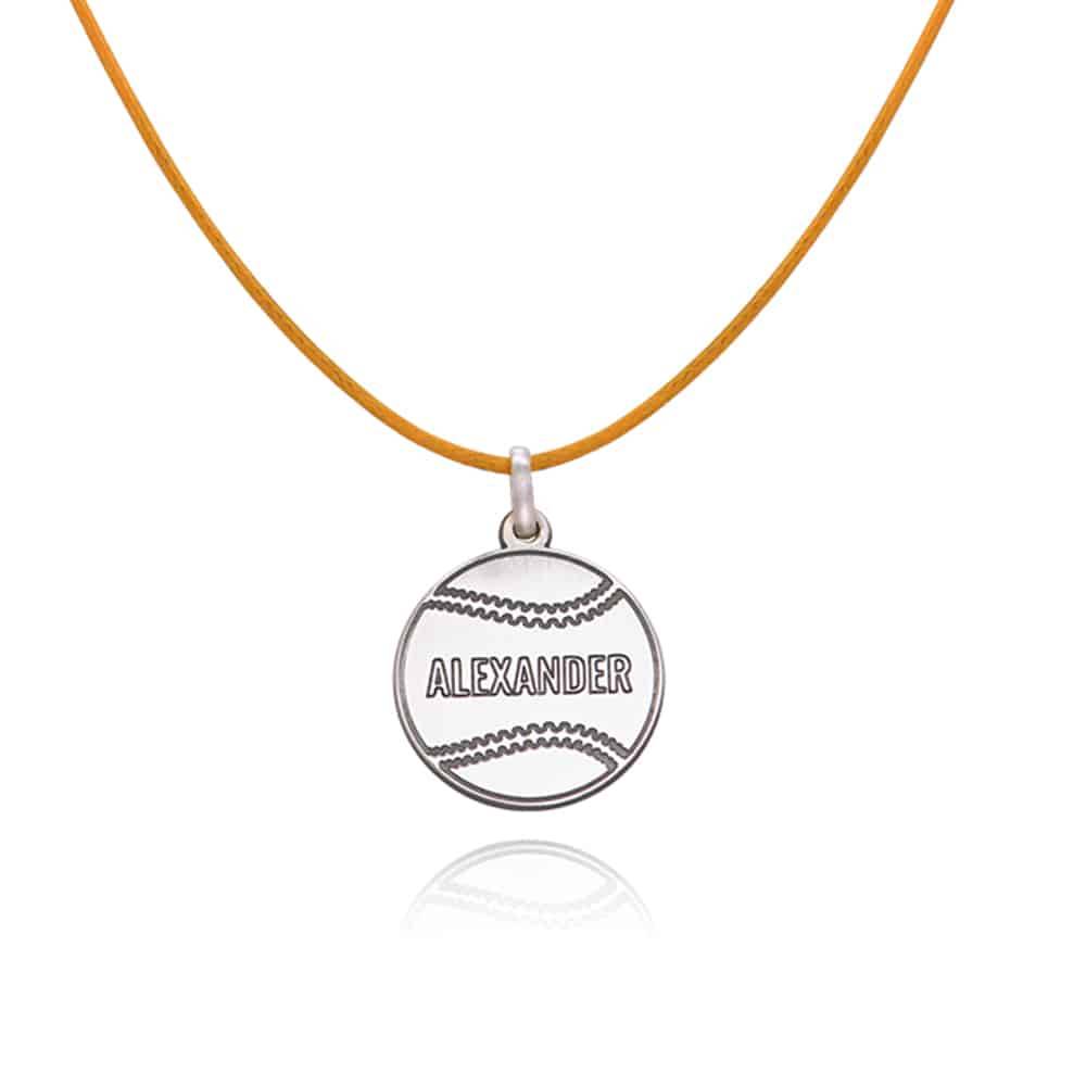 Kids Baseball Necklace in Sterling Silver-3 product photo