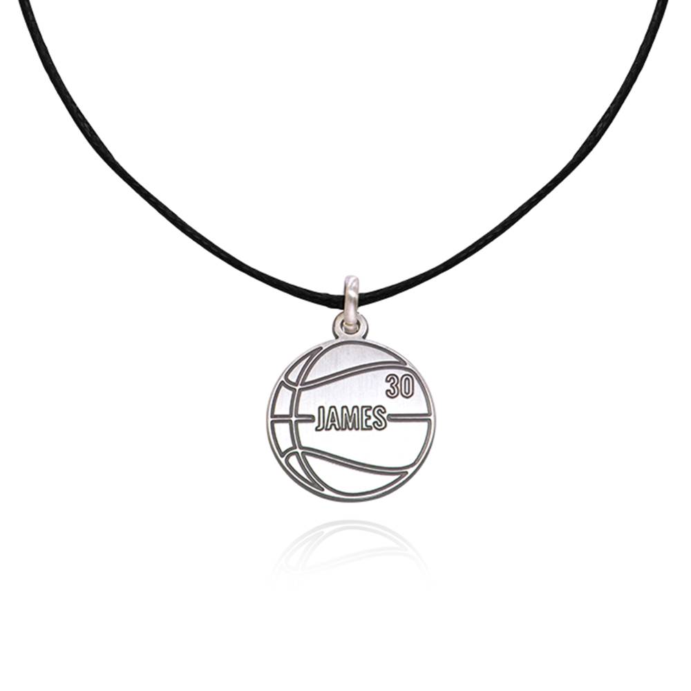 Kids Basketball Necklace in Sterling Silver-2 product photo