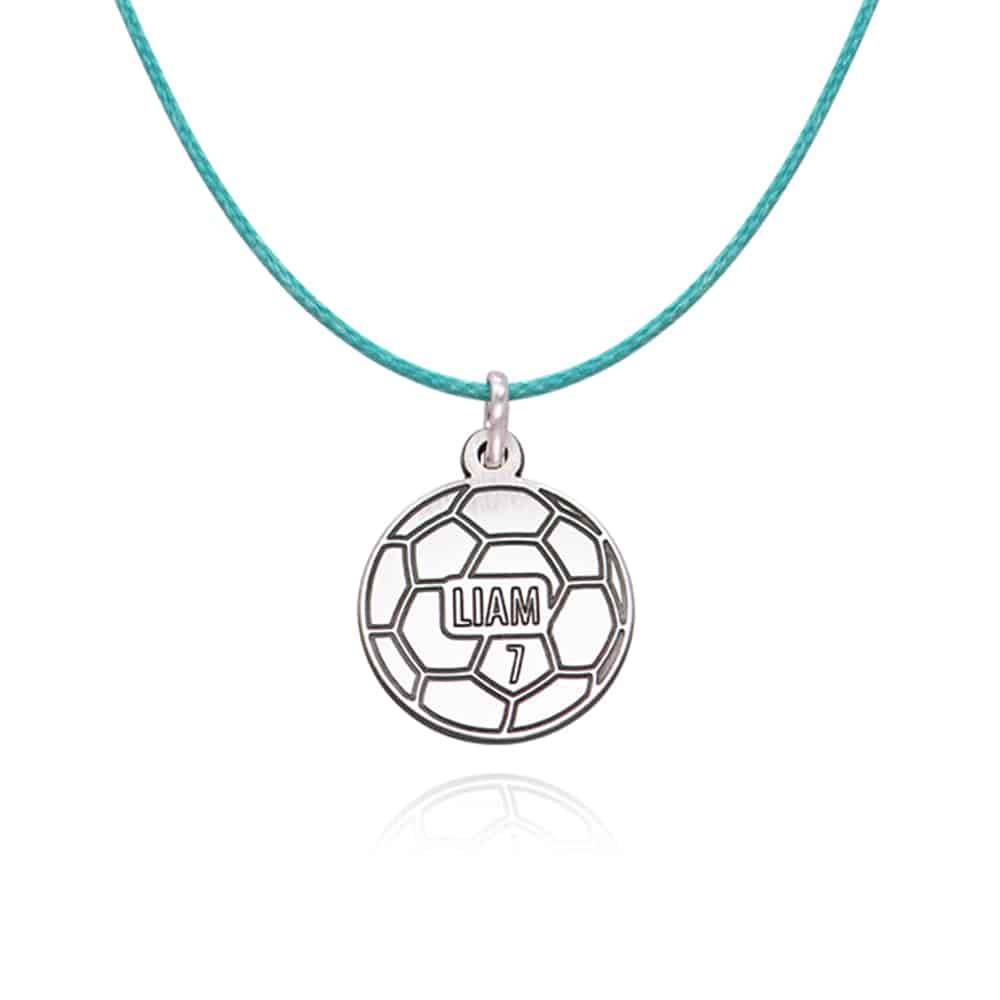 Kids Soccer Necklace in Sterling Silver-4 product photo