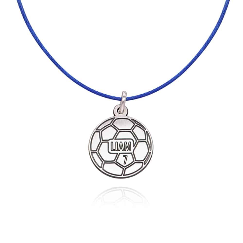 Kids Soccer Necklace in Sterling Silver-2 product photo