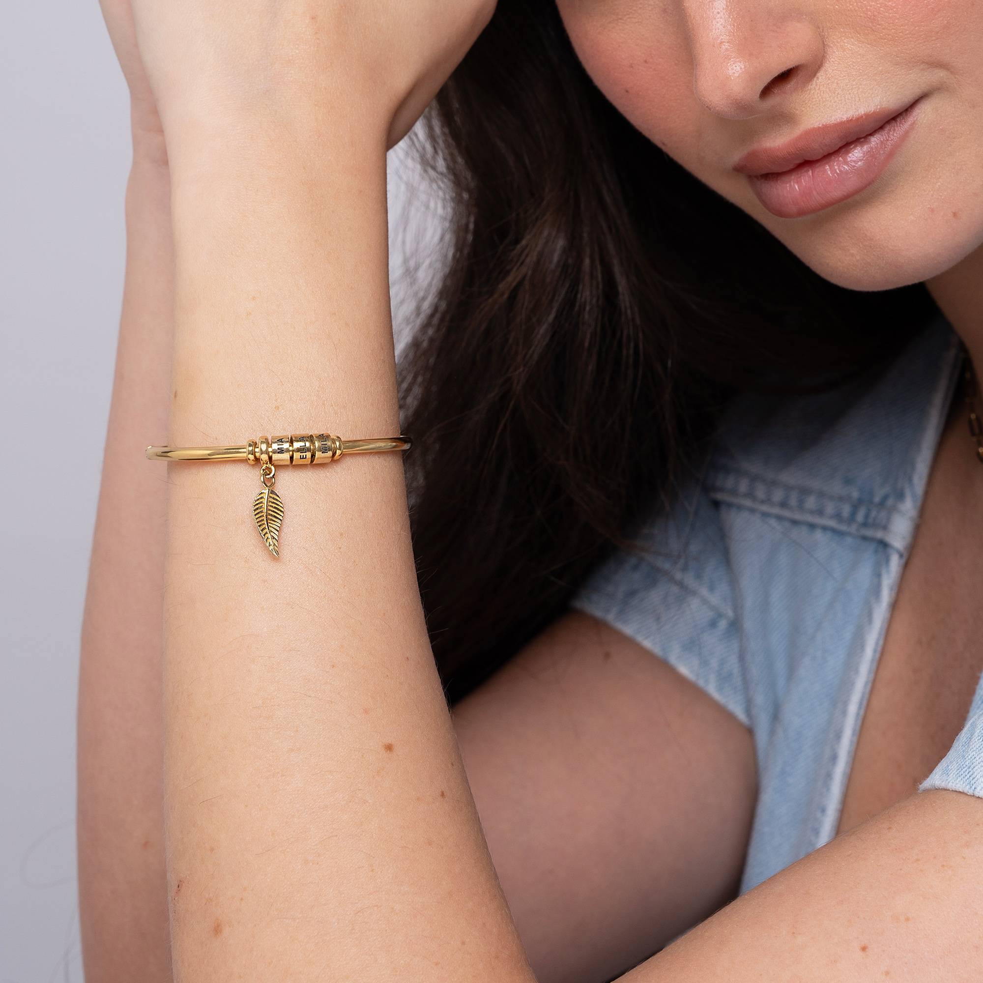 Linda Bangle Bracelet in Gold Vermeil-5 product photo